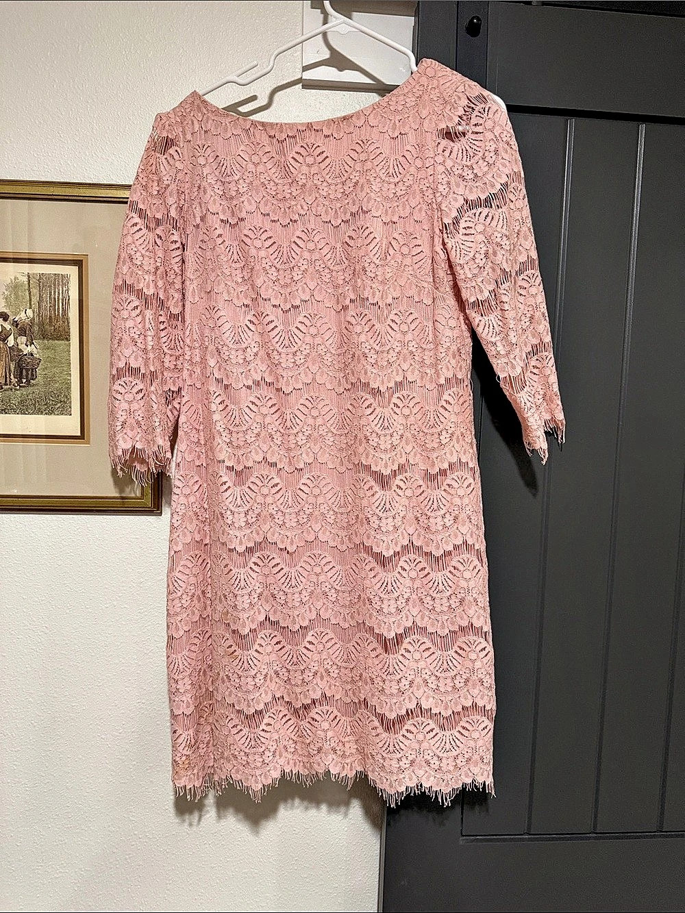 Jessica Howard Pink Lace Mini Dress Size 10 Like New